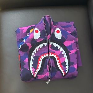 purple bape hoodie